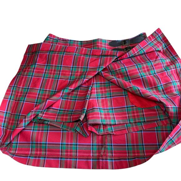 Vtg Lilly Pulitzer Red Plaid Skirt Skort Belt White Label Sz 6 Short Schoolgirl - Picture 7 of 9
